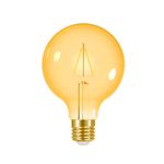 LÂMPADA LED ÂMBAR FILAMENTO VINTAGE GLOBO G95 3W 2200K BIVOLT 8654 TASCHIBRA