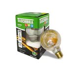 LÂMPADA LED ÂMBAR FILAMENTO VINTAGE GLOBO G95 3W 2200K BIVOLT 8654 TASCHIBRA