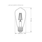 LÂMPADA LED ÂMBAR FILAMENTO VINTAGE ST64 4W 2200K BIVOLT 7540 TASCHIBRA
