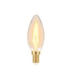 LÂMPADA LED ÂMBAR FILAMENTO VINTAGE VELA B35 E-14 3W 2200K 220V 7542 TASCHIBRA