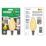 LÂMPADA LED ÂMBAR FILAMENTO VINTAGE VELA B35 E-14 3W 2200K 220V 7542 TASCHIBRA