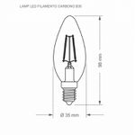 LÂMPADA LED ÂMBAR FILAMENTO VINTAGE VELA B35 E-14 3W 2200K 220V 7542 TASCHIBRA