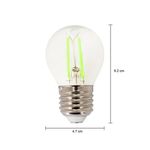 LÂMPADA LED BOLINHA FILAMENTO COLOR G45 VERDE BIVOLT TASCHIBRA