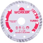 DISCO DIAMANTADO TURBO 125X22,2MM 405221 WORKER