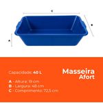 MASSEIRA PLÁSTICA AZUL 40 LITROS P5010002 AFORT