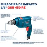 FURADEIRA IMPACTO 3/8 GSB450 220V BOSCH