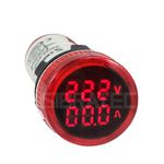 VOLTIMETRO/AMPERIMETRO DIGITAL 22MM VERMELHO AD22-22V/AMP-R 0/100A 60/500V SIBRATEC