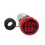 VOLTIMETRO/AMPERIMETRO DIGITAL 22MM VERMELHO AD22-22V/AMP-R 0/100A 60/500V SIBRATEC