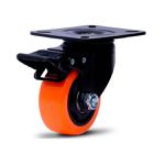 RODÍZIO GIRATÓRIO BLACK/LARANJA 2" COM FREIO 6238 COLSON