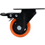 RODÍZIO GIRATÓRIO BLACK/LARANJA 2" COM FREIO 6238 COLSON