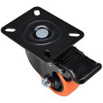 RODÍZIO GIRATÓRIO BLACK/LARANJA 2" COM FREIO 6238 COLSON