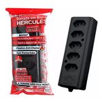 TOMADA BARRA HÉRCULES (5T) 2P+T 10A/20A PRETO 066620 INTERNEED