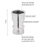 PROLONGADOR ALONGADOR 4CM 1/2" 102440 RAINHA METAIS