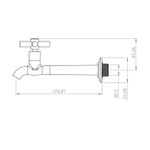 TORNEIRA COZINHA PAREDE FIXA TURIM 1/4V. C-31 6158 17051 PEVILON