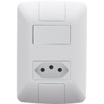 CONJUNTO ARIA INTERRUPTOR SIMPLES + TOMADA 2P+T 10A 250V 57241/064 TRAMONTINA