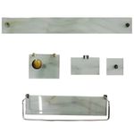 KIT BANHEIRO RETO DE VIDRO KR CALACATA BRANCO 279525 VMEX