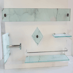 KIT BANHEIRO RETO DE VIDRO KR CALACATA BRANCO 279525 VMEX
