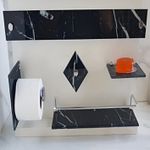 KIT BANHEIRO RETO DE VIDRO KR CALACATA PRETO 279527 VMEX