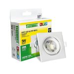 SPOT LED 5W QUADRADO EMBUTIR 9X9 ALLTOP MR16 3000K BIVOLT BRANCO 8356 TASCHIBRA 
