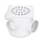CAIXA SIFONADA QUADRADA BRANCA 100X100X50MM 259 HERC