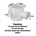 CAIXA SIFONADA QUADRADA BRANCA 100X100X50MM 259 HERC