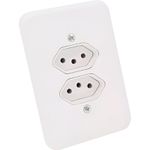 TOMADA DUPLA DISTANCIADA POLLAR 2P+T 10A 250V 1901.117 RADIAL
