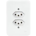 TOMADA DUPLA DISTANCIADA POLLAR 2P+T 10A 250V 1901.117 RADIAL