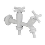 TORNEIRA MÁQUINA LAVAR PLÁSTICO CROSS 1/2"X3/4" BRANCO TIGRE
