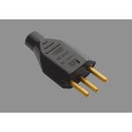 PLUG MACHO PADRÃO 2P+T 10A 250V PRETO 2142 FAME