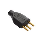 PLUG MACHO PADRÃO 2P+T 10A 250V PRETO 2142 FAME