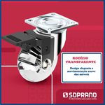 RODÍZIO GIRATÓRIO CRISTAL 75MM COM FREIO SOPRANO