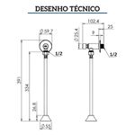 VÁLVULA MICTÓRIO COM CANOPLA E FLEXÍVEL 30CM CROMADO BLUKIT