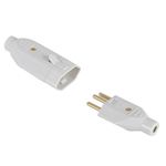 PLUG MACHO + FÊMEA PADRÃO 2P+T 10A 250V CINZA 1918 FAME