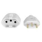 PLUG MACHO + FÊMEA PADRÃO 2P+T 10A 250V CINZA 1918 FAME