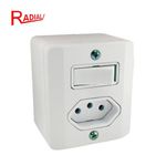 INTERRUPTOR 1 TECLA SIMPLES + TOMADA 2P+T 10A 250V 1902116 RADIAL