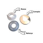 KIT PORCA / REFORÇO / CANOPLA INOX RETA 304 CN-016E ICO METAIS