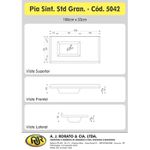 PIA SINTÉTICA STANDARD GRANITADA 100X53CM CINZA 505210 A.J. RORATO
