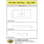 PIA SINTÉTICA STANDARD GRANITADA 120X50CM CINZA 505310 A.J. RORATO