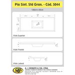PIA SINTÉTICA STANDARD GRANITADA 140X50CM CINZA A.J. RORATO