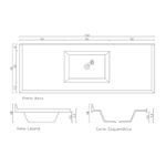 PIA SINTÉTICA STANDARD GRANITADA 150X50CM CINZA 505710 A.J. RORATO