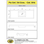 PIA SINTÉTICA STANDARD GRANITADA 160X50CM CINZA 506010 A.J. RORATO