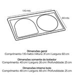 TANQUE SINTÉTICO DUPLO MÁRMORE Nº 2 110X59CM PRETO 507208 A.J.RORATO