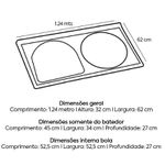 TANQUE SINTÉTICO DUPLO MÁRMORE Nº 3 124X62CM GELO 507509 A.J.RORATO