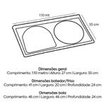 TANQUE SINTÉTICO GRANITADO DUPLO Nº 2 110X55CM PRETO 500208 A.J.RORATO