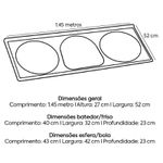 TANQUE SINTÉTICO GRANITADO TRIPLO Nº 3 145X52CM CINZA 500610 A.J.RORATO