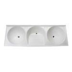TANQUE SINTÉTICO GRANITADO TRIPLO Nº 4 CF 163X57CM GELO 500509 A.J.RORATO