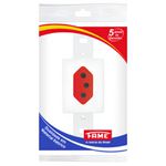 TOMADA BLANC SEM PLACA VERMELHA PADRÃO 2P+T 20A 250V 2335 FAME