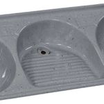 TANQUE SINTÉTICO TRIPLO MÁRMORE 155X56CM CINZA 509310 A.J.RORATO