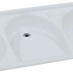TANQUE SINTÉTICO TRIPLO MÁRMORE 155X56CM GELO 509309 A.J.RORATO