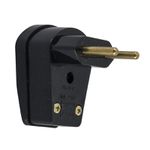 PLUG MACHO PADRÃO 90º 2P 10A 250V PRETO 1461 FAME